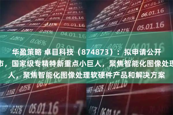 华盈策略 卓目科技（874873）：拟申请公开发行股票并在北交所上市，国家级专精特新重点小巨人，聚焦智能化图像处理软硬件产品和解决方案